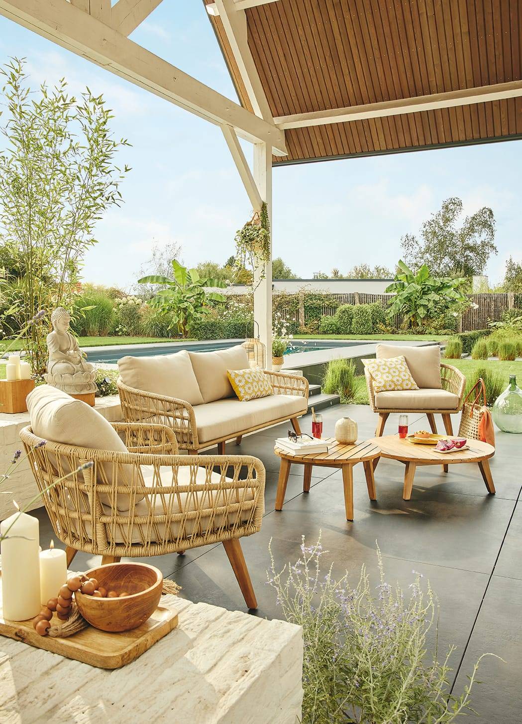Ecloz - Salon de jardin bas Corsica Beige - ECLOZ - Image 20