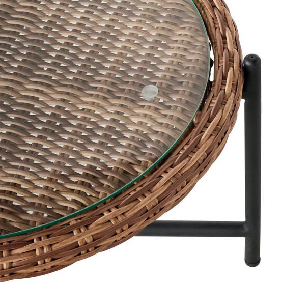 Sans Marque - Table basse de jardin pliante résine alu Ø.120cm Sixte ECLOZ - Image 2