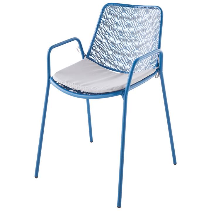 Ecloz - Ecloz - Fauteuil en acier Evolution Bleu - L.55 x l.40 x H.81 cm