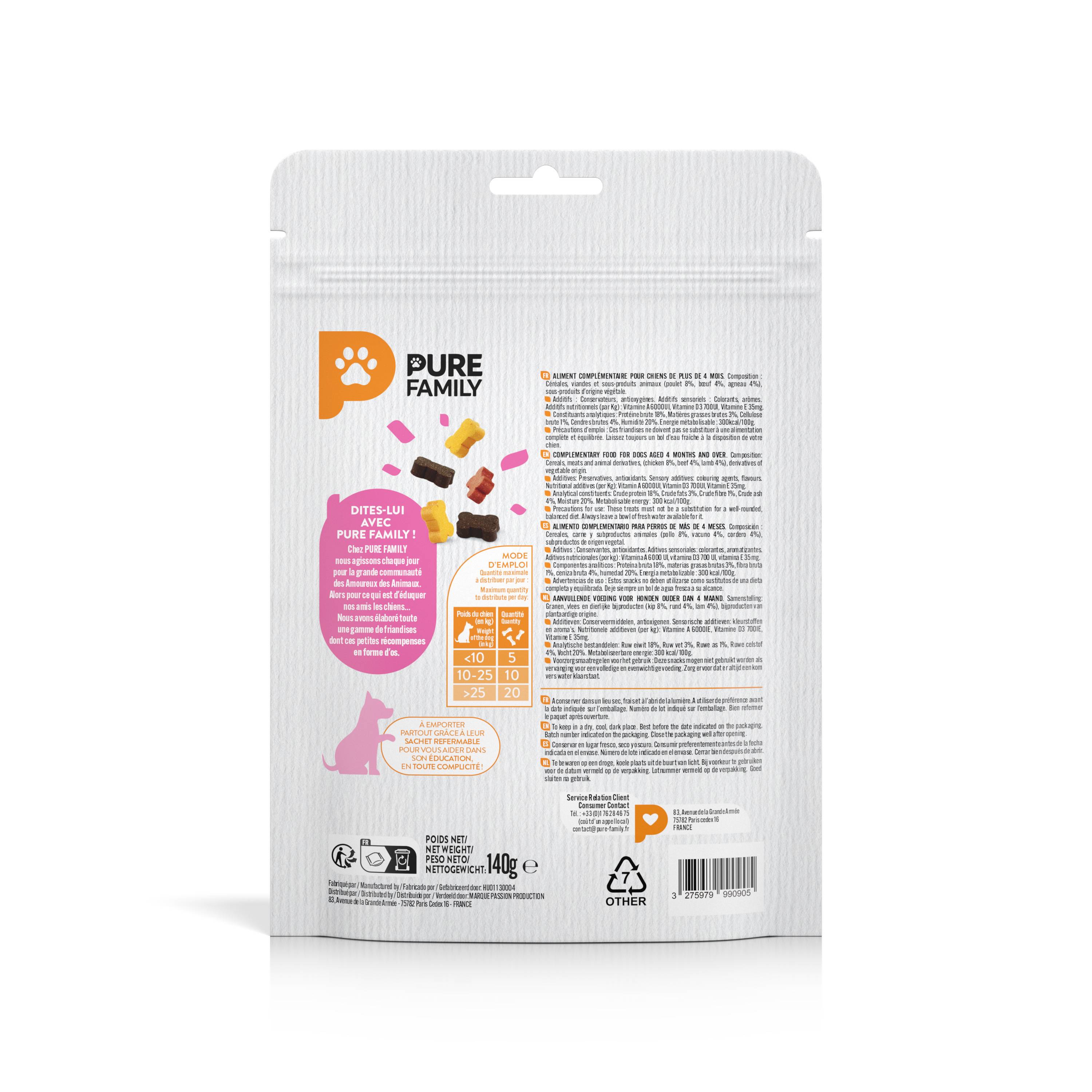 Pure Family - Friandises pour chien mini os 140 g - Pure Family - Image 3