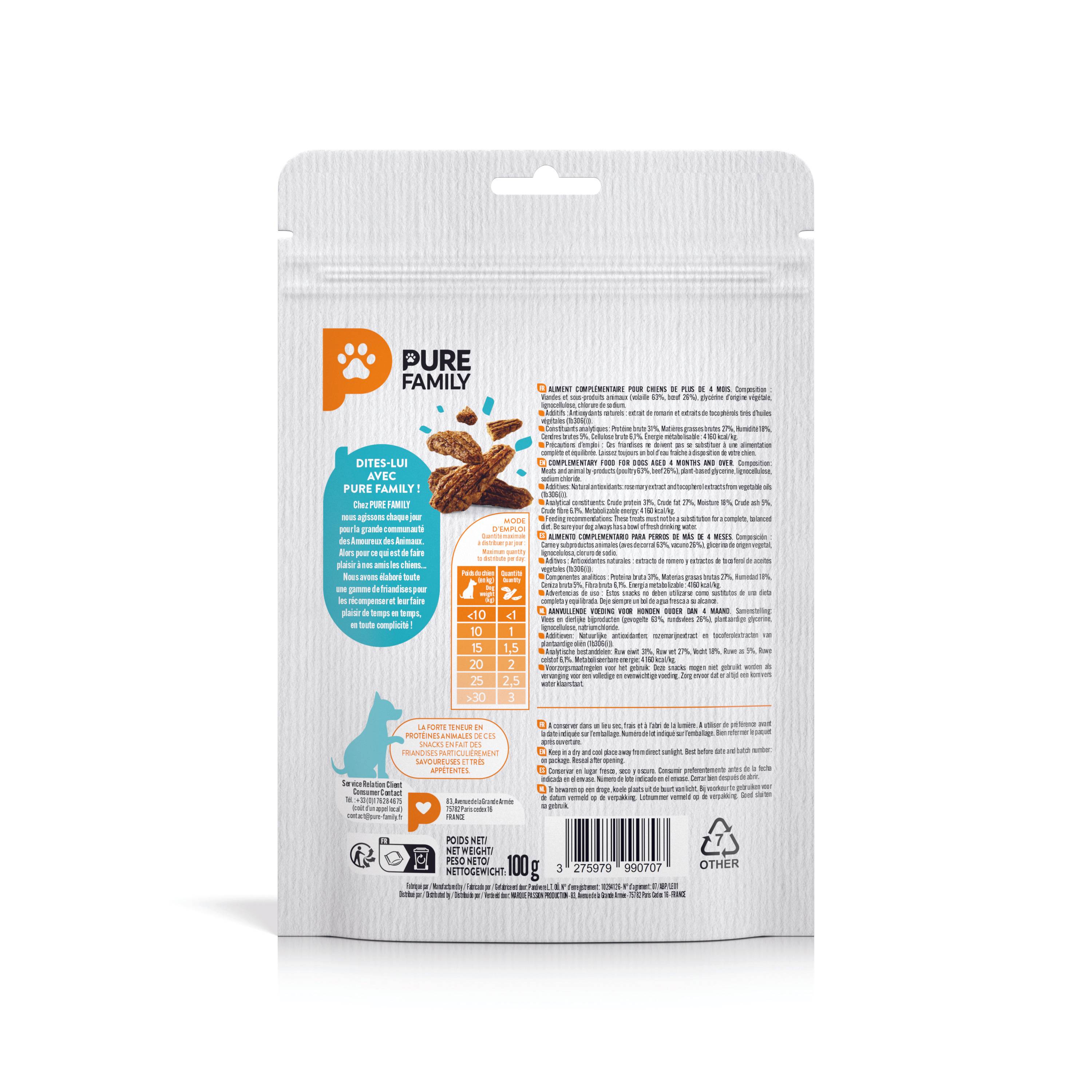Pure Family - Snacks au boeuf pour chien 100g - Pure Family - Image 3