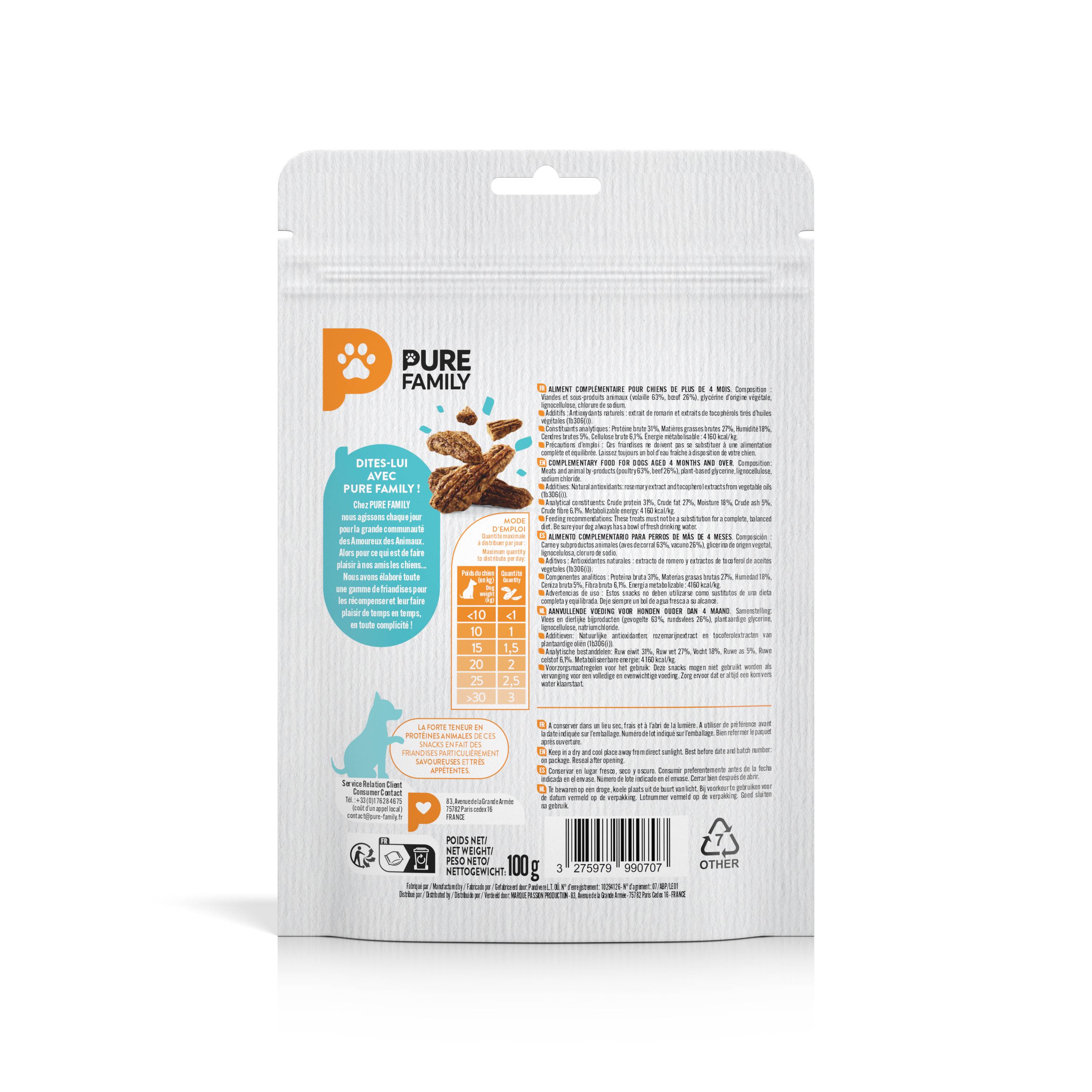 Pure Family - Snacks au boeuf pour chien 100g - Pure Family - Image 2