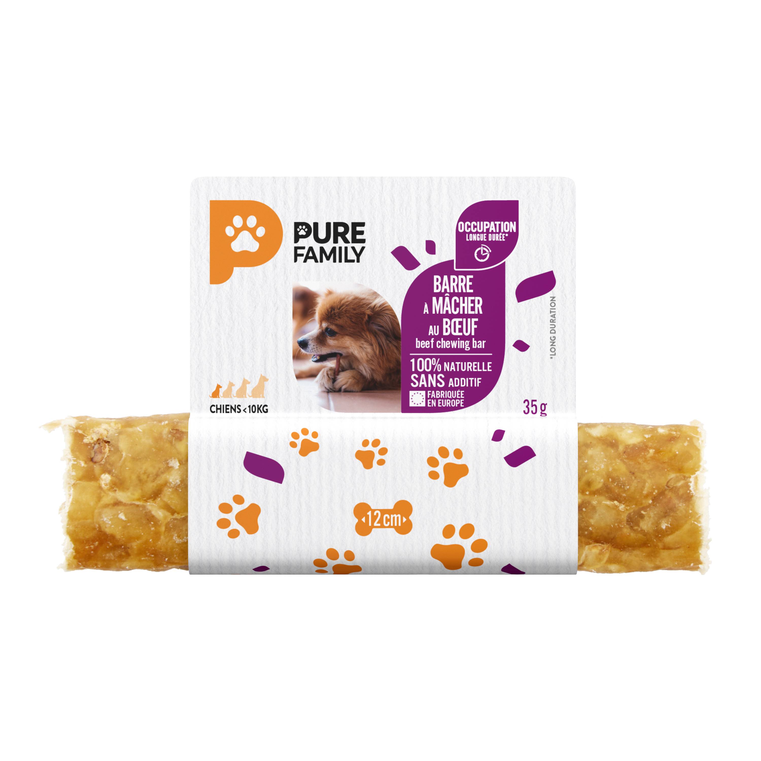 Pure Family - Barre à mâcher pour chien petite taille bœuf 1x175g - Pure Family - Image 1