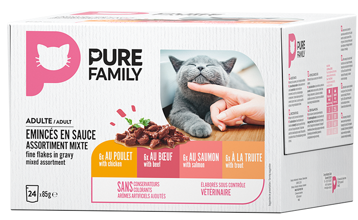 Pure Family - Emincés en sauce chat mixtes 24x85g - PURE FAMILY - Image 6