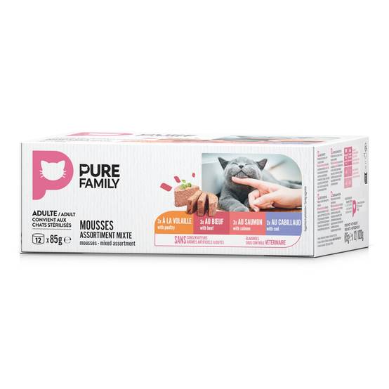 Pure Family - Mousses chat mixtes 12x85g - Pure Family - Image 2