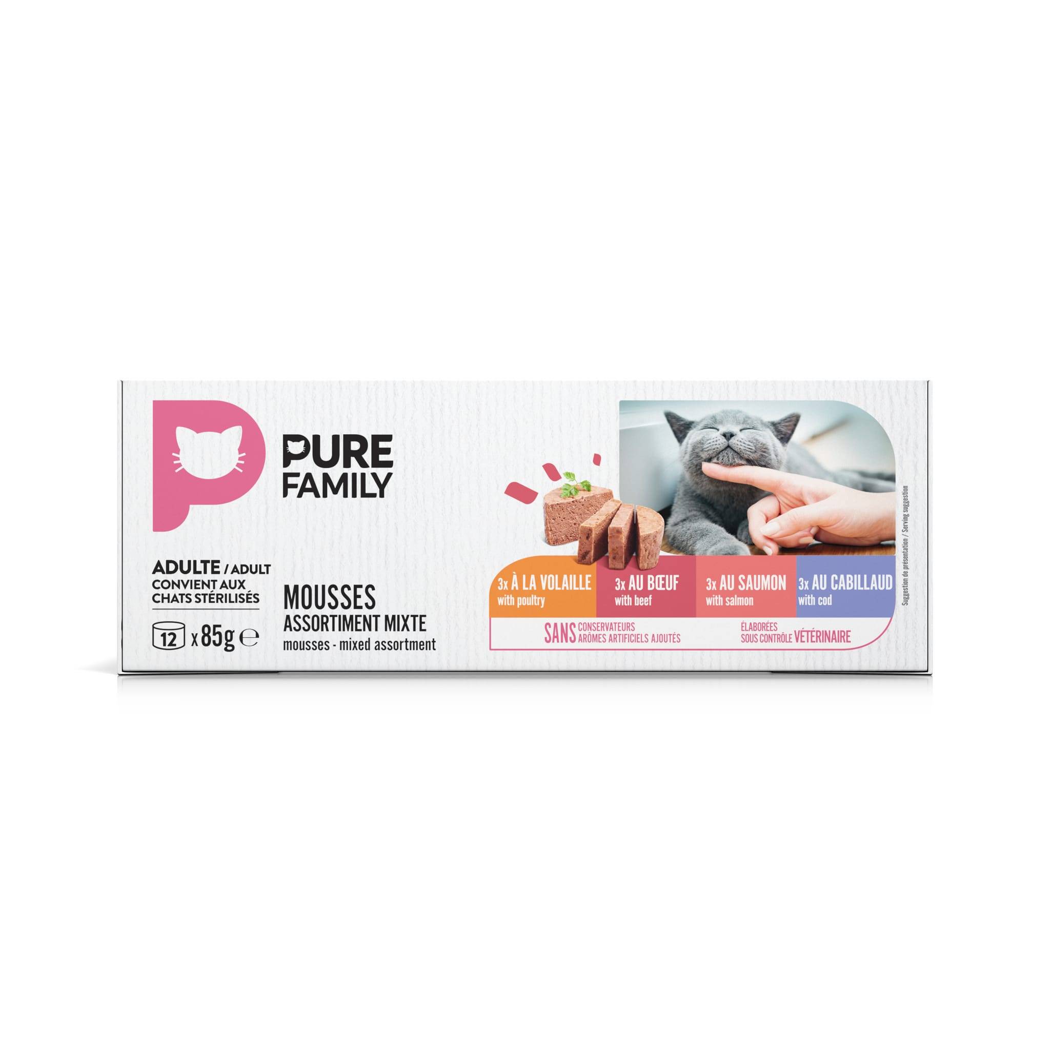 Pure Family - Mousses chat mixtes 12x85g - Pure Family - Image 4