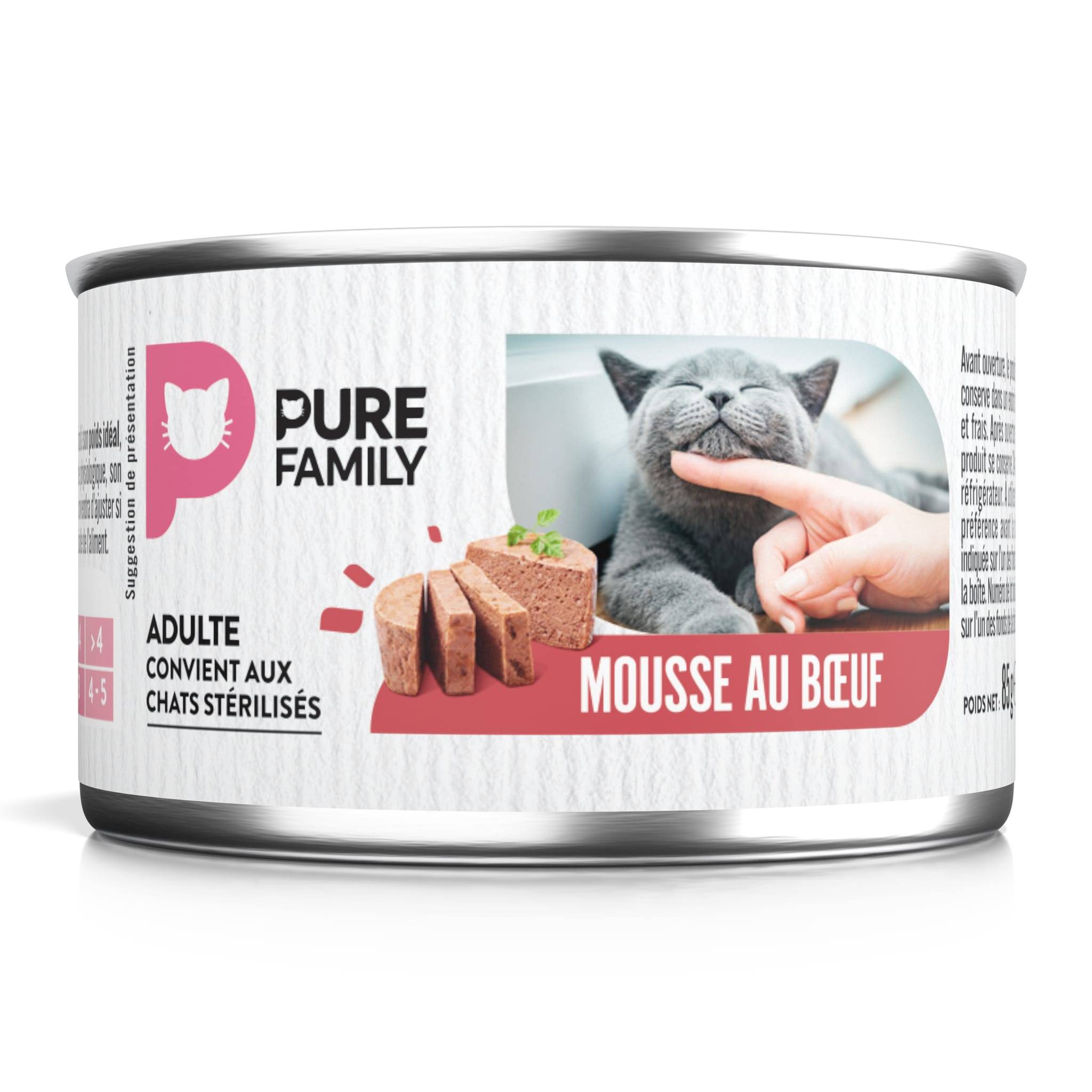 Pure Family - Mousses chat bœuf/volaille 4x85g - Pure Family - Image 5