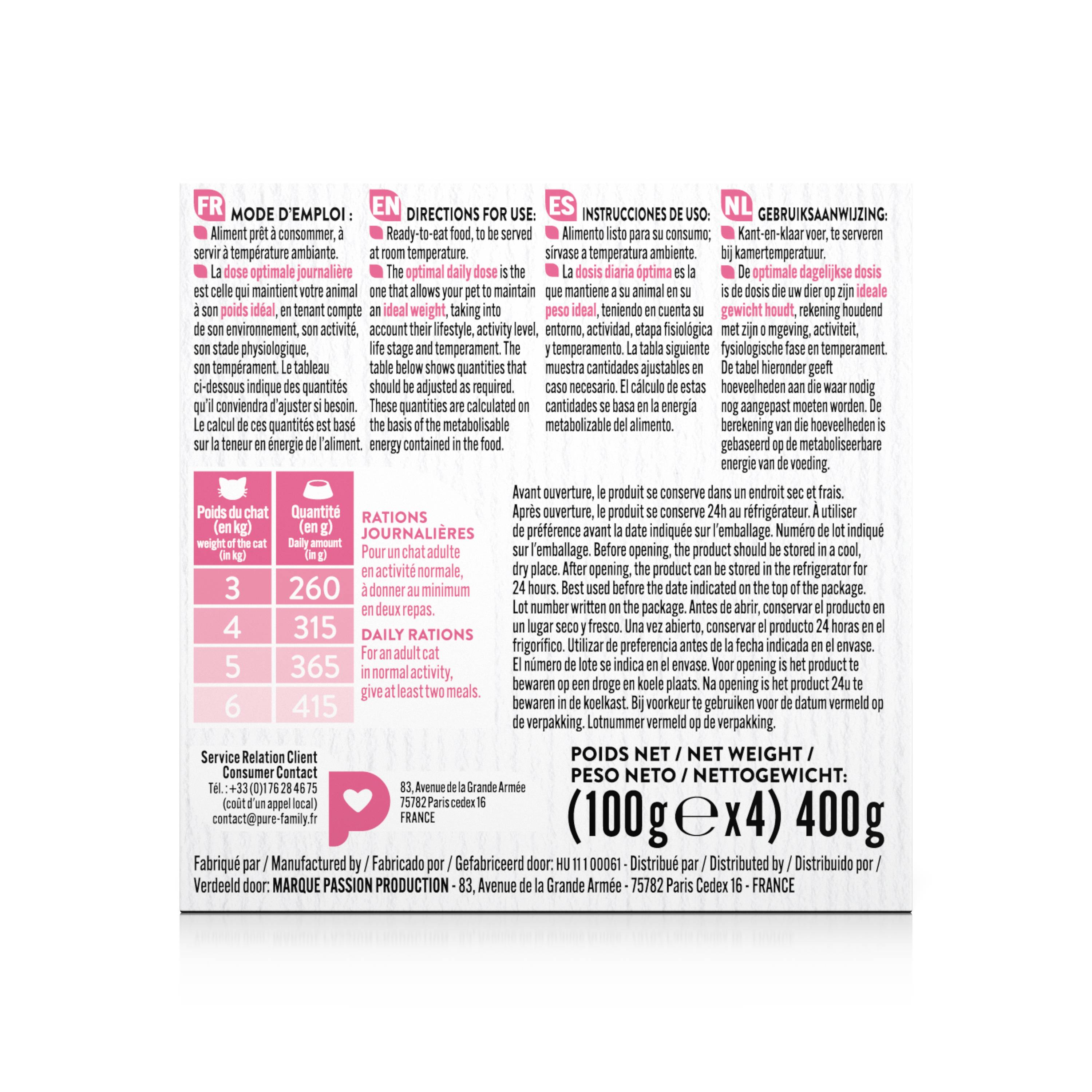 Pure Family - Terrines chat saumon/truite 4x100g - Pure Family - Image 4