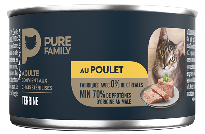Pure Family - Terrine chat poulet 1x85g - Pure Family - Image 1