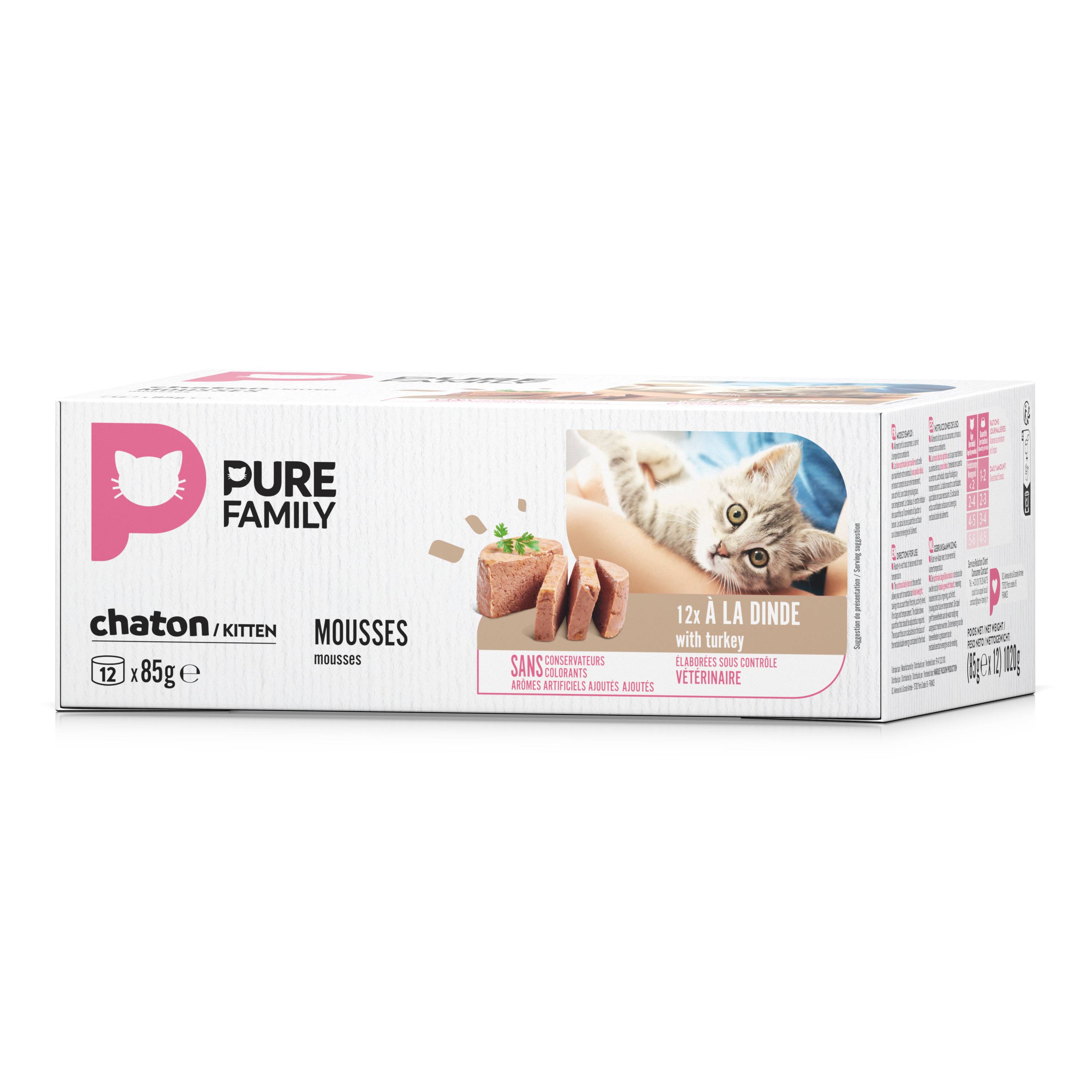 Pure Family - Mousses chaton sans céréales dinde 12x85g - Pure Family - Image 4