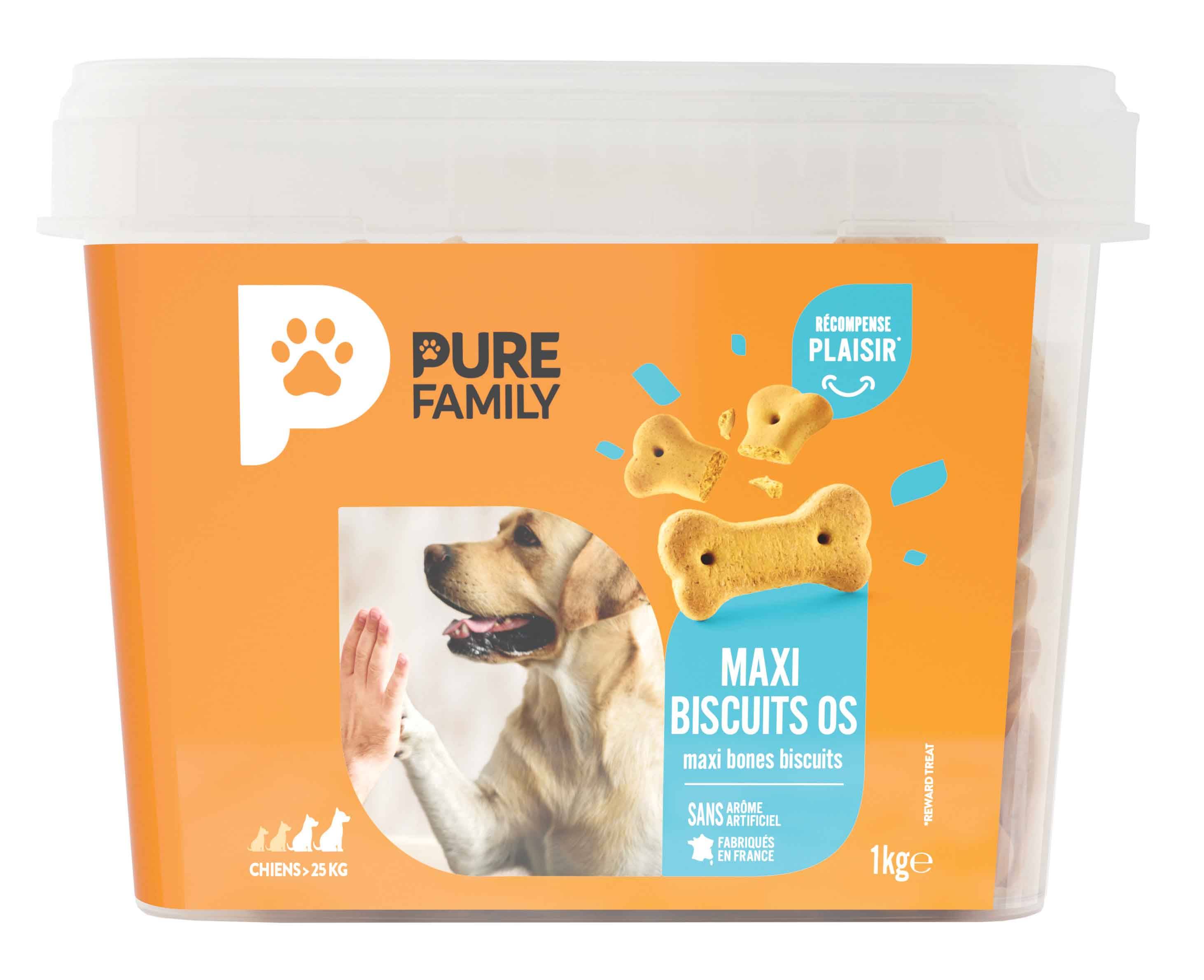 Pure Family - Maxi biscuits os pour chien grande taille 1kg - Pure Family