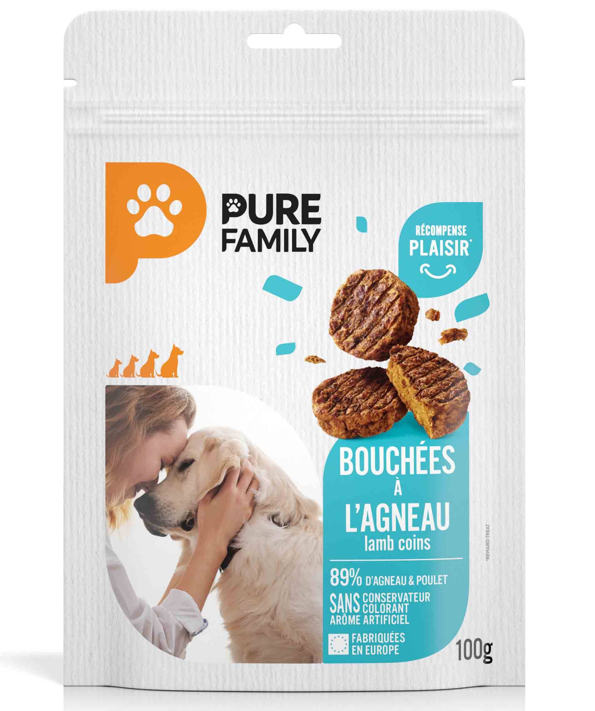 Pure Family - Bouchées agneau pour chien 100g - Pure Family - Image 1