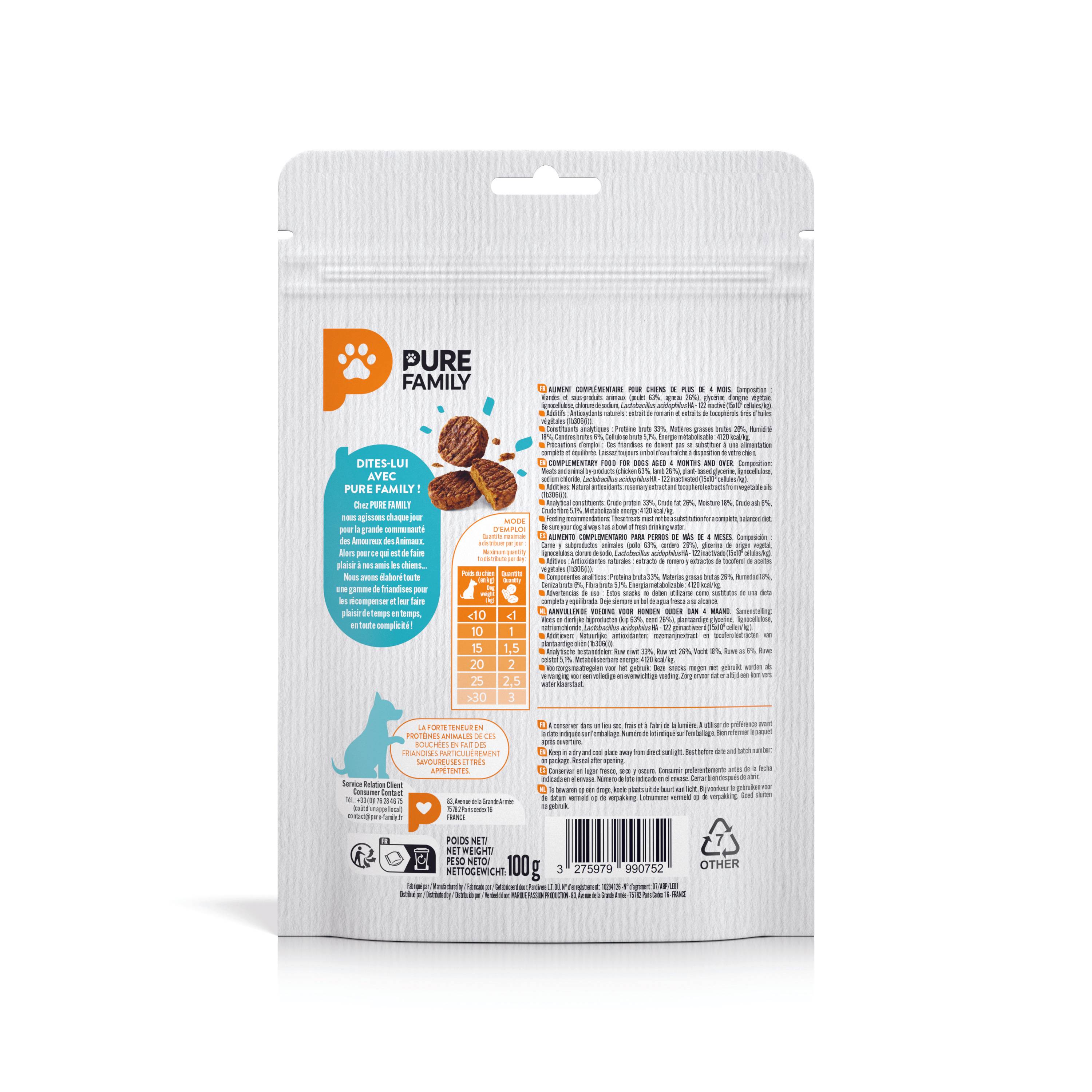 Pure Family - Bouchées agneau pour chien 100g - Pure Family - Image 2