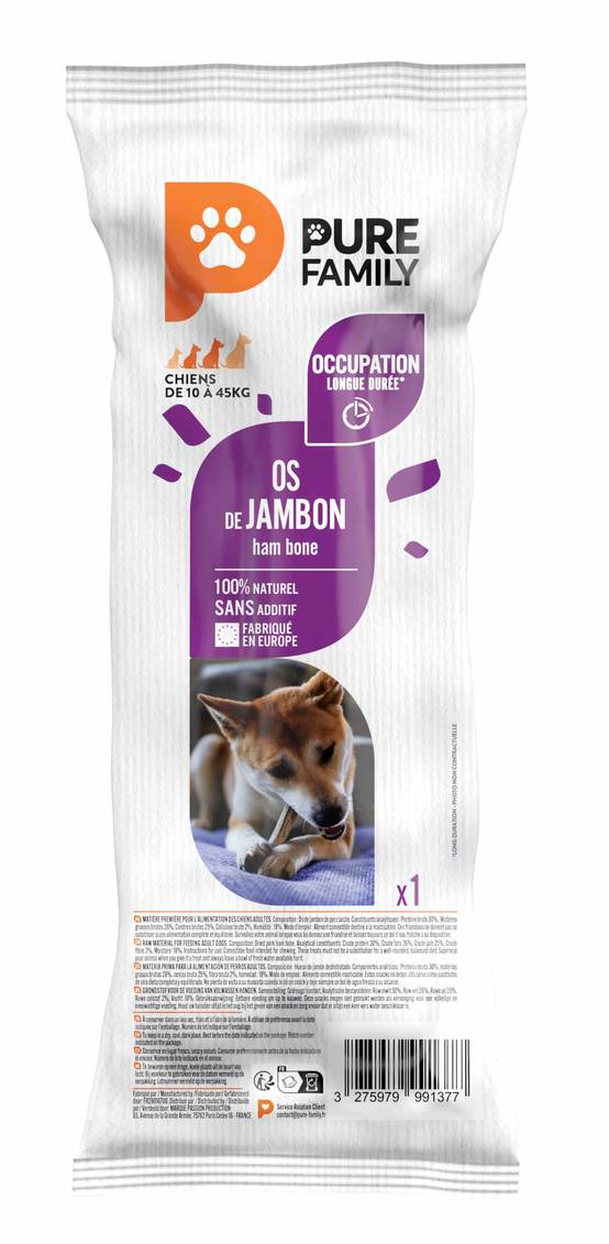 Pure Family - Friandise os de jambon pour chien 1x35g - Pure Family - Image 2