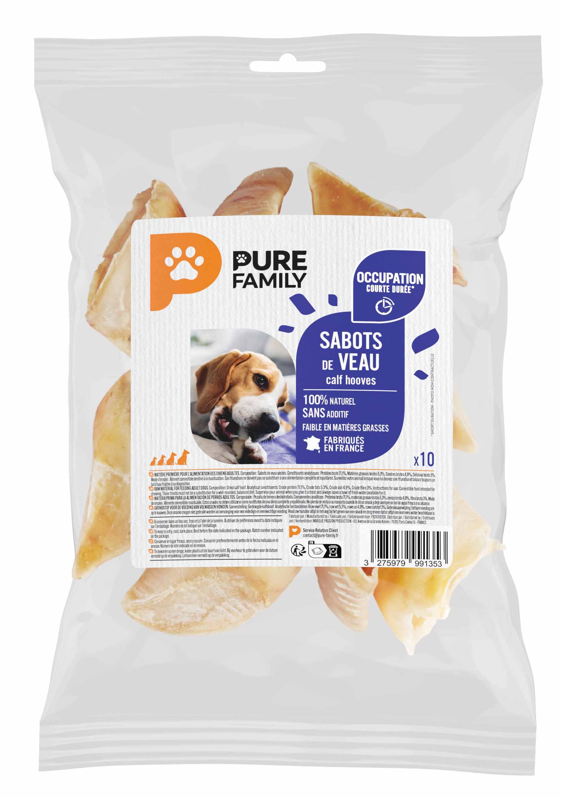 Pure Family - Sabots de veau pour chien x10 - Pure Family - Image 1