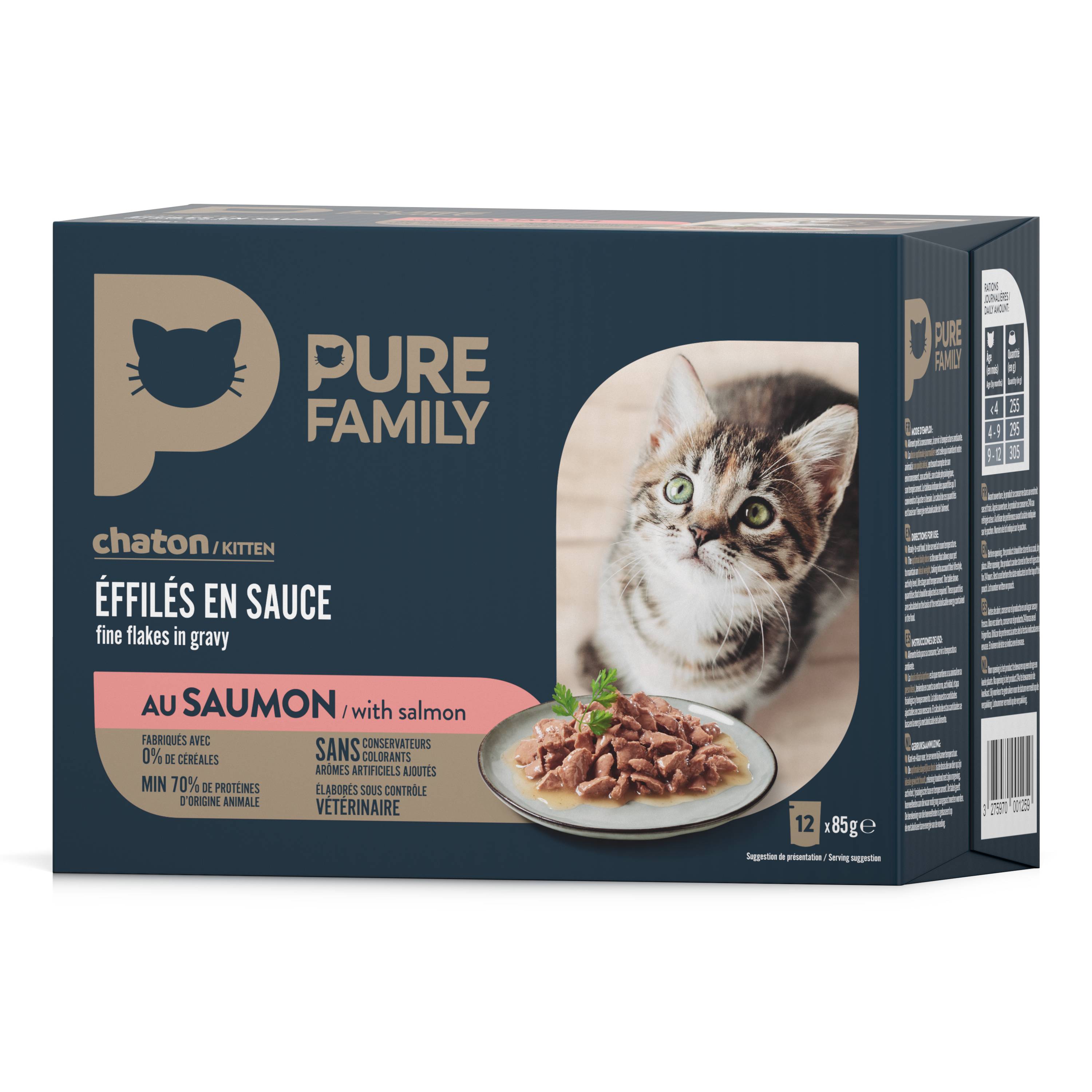 Pure Family - Effilés en sauce chaton au saumon 12 x 85 g - PURE FAMILY - Image 8