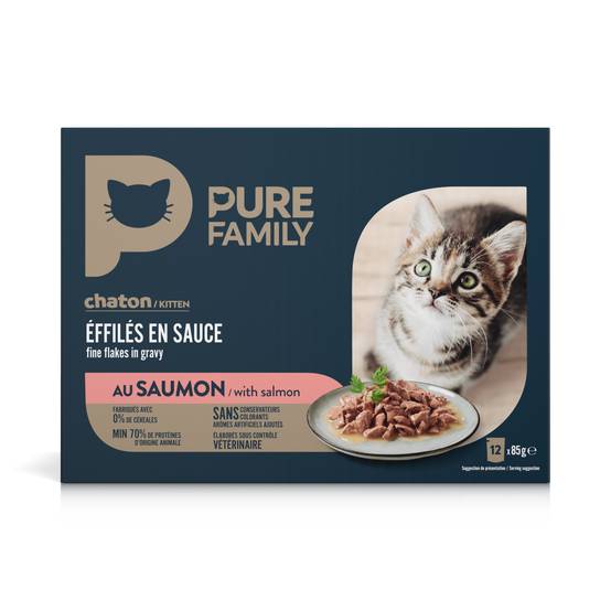Pure Family - Effilés en sauce chaton au saumon 12 x 85 g - PURE FAMILY - Image 2