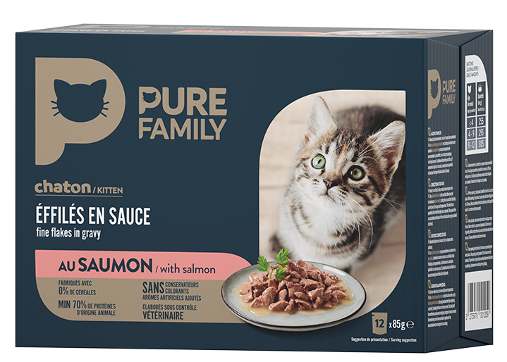 Pure Family - Effilés en sauce chaton au saumon 12 x 85 g - PURE FAMILY - Image 6
