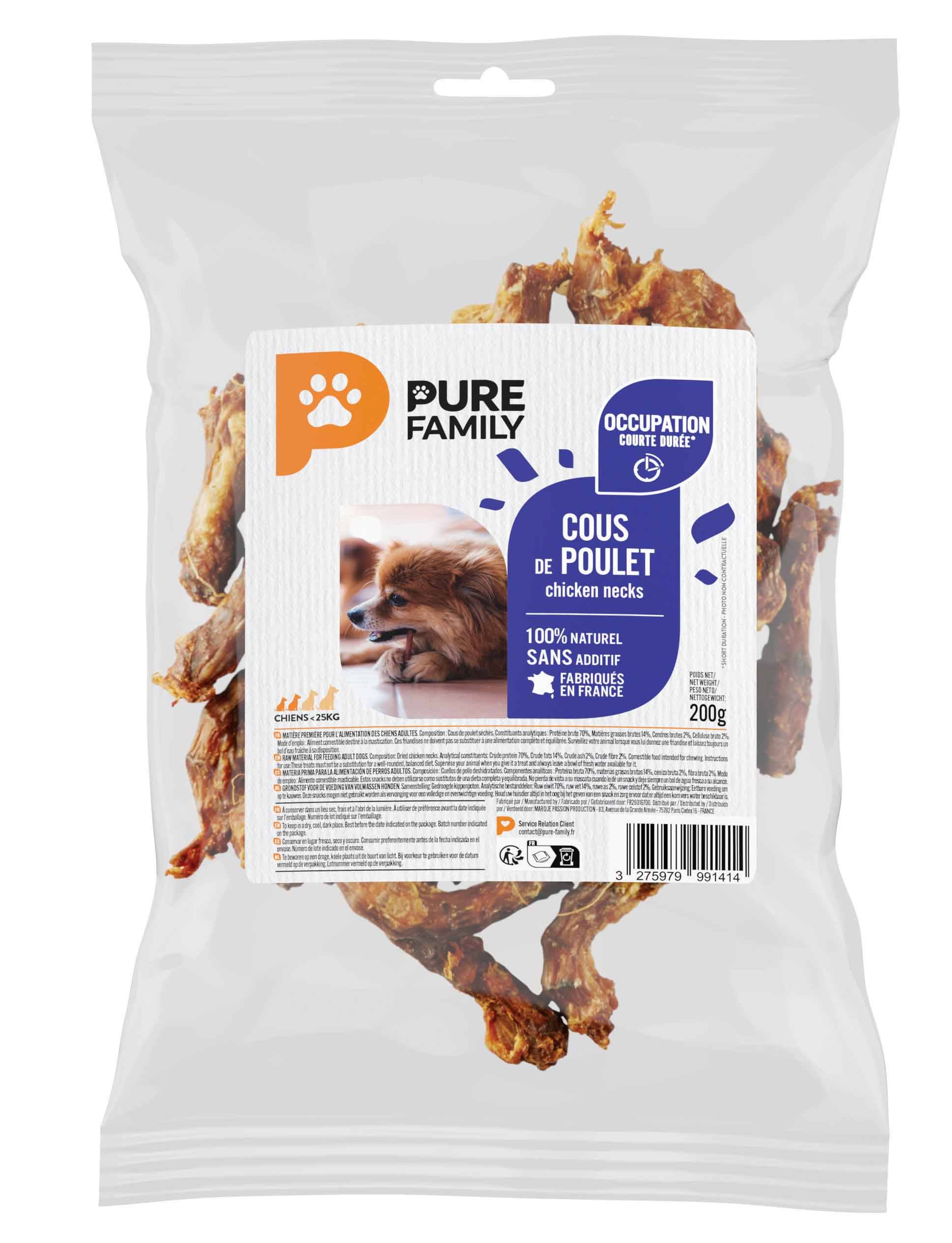 Pure Family - Cous de poulet à mâcher pour chien 200g - Pure Family - Image 2