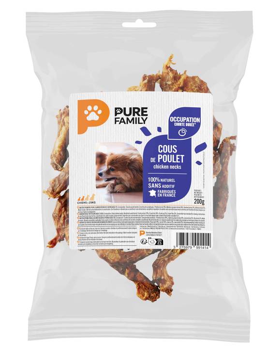 Pure Family - Cous de poulet à mâcher pour chien 200g - Pure Family - Image 1