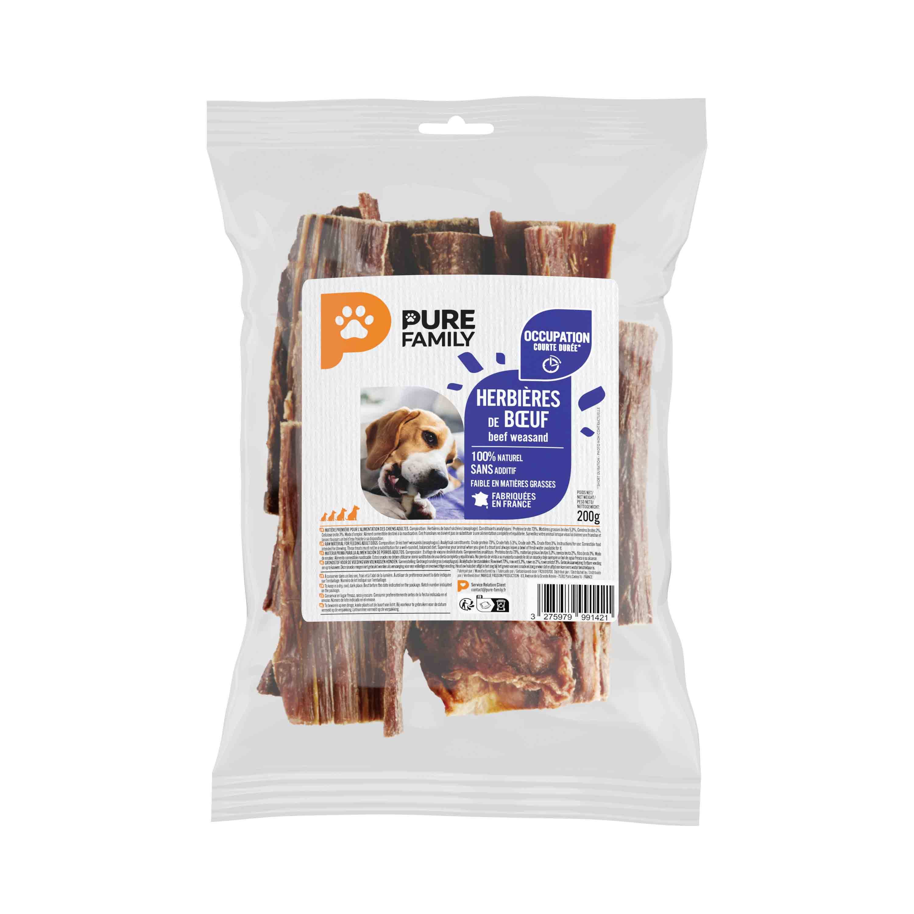 Pure Family - Herbière de bœuf pour chien 200 g - Pure Family