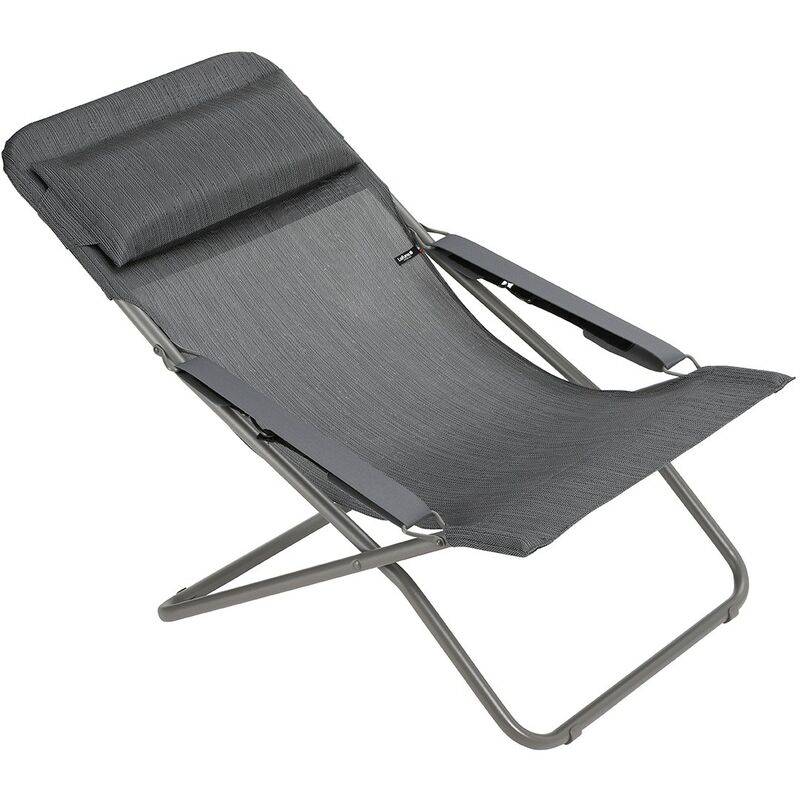 Lafuma-Mobilier - Transat de Jardin acier Batyline obsidian Transabed Lafuma Mobilier - Image 5