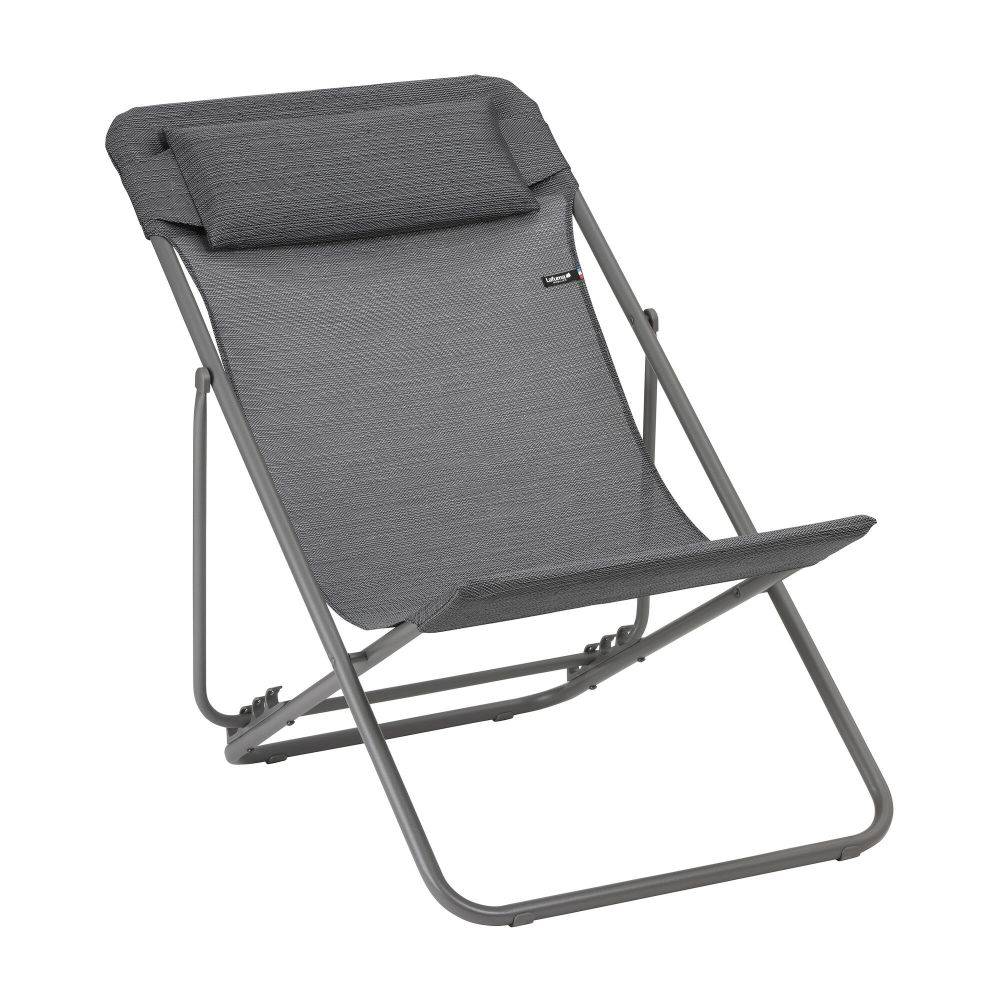 Lafuma-Mobilier - Maxi Transat Plus de jardin acier batyline obsidian Lafuma Mobilier - Image 1