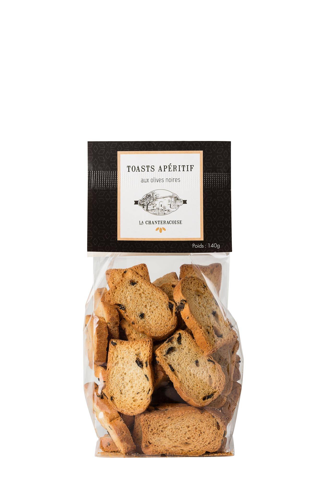 La Chanteracoise - Toasts apéritif aux olives noires 140 g - LA CHANTERACOISE