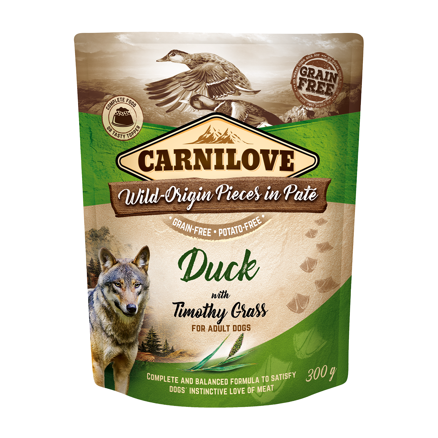 Carnilove - Pâtée avec sauce pour chien adulte de toute taille au canard & fléole - pochon de 300 gr - CARNILOVE - Image 1