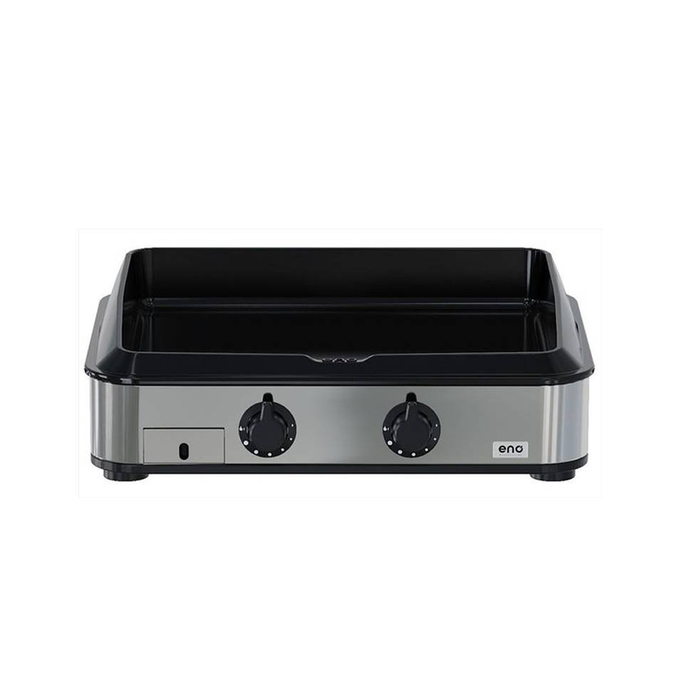 Eno - Plancha gaz 2 feux fonte émaillée inox capot Enosign 65 Eno - Image 16