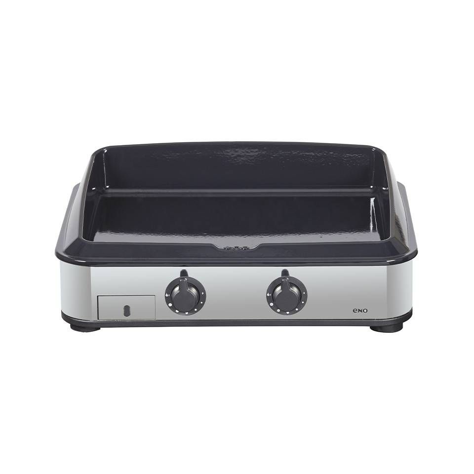 Eno - Plancha gaz 2 feux fonte émaillée inox capot Enosign 65 Eno - Image 5