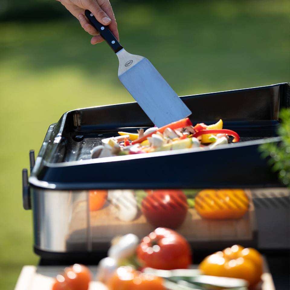 Eno - Plancha gaz 2 feux fonte émaillée inox capot Enosign 65 Eno - Image 9