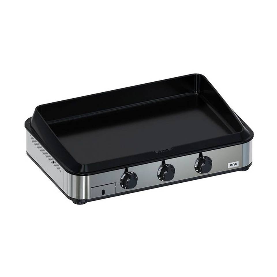 Eno - Plancha gaz 3 feux fonte émaillée inox gris Enosign 80 Eno - Image 1