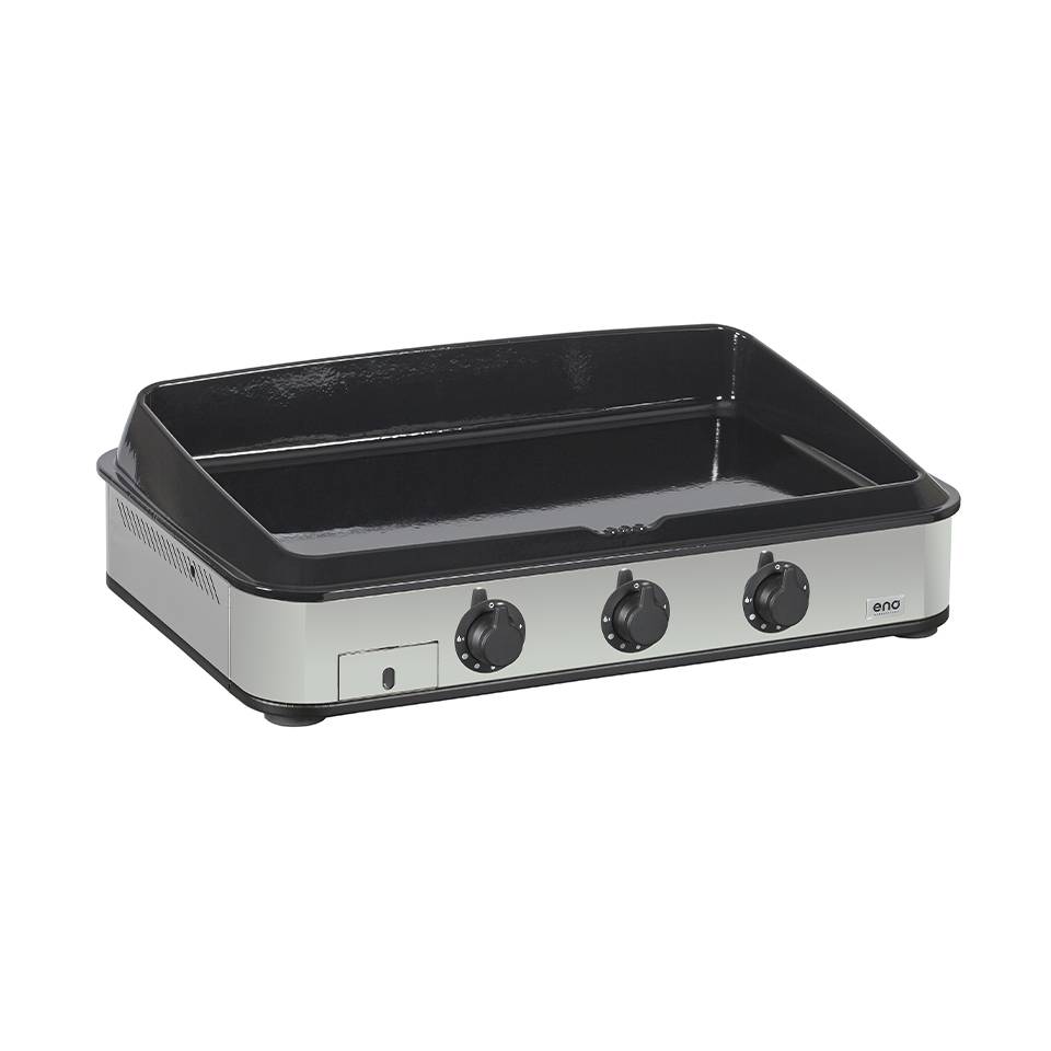 Eno - Plancha gaz 3 feux fonte émaillée inox gris Enosign 80 Eno - Image 2