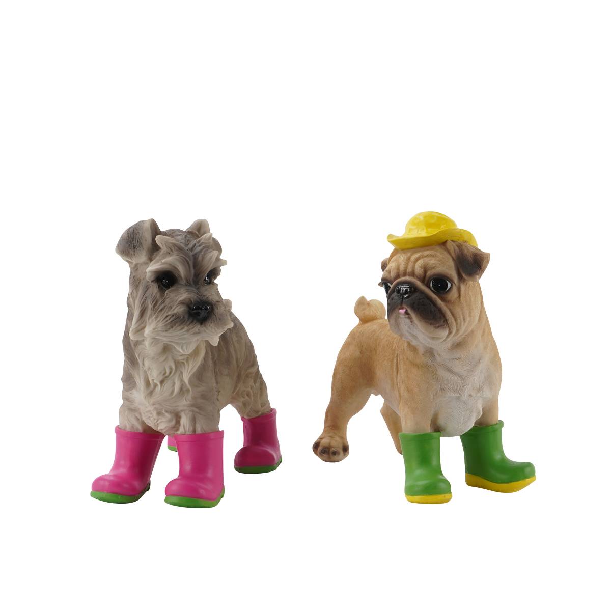 Chien en polyresine avec bottes 23x15x24 cm - CIDDECO - Image 1