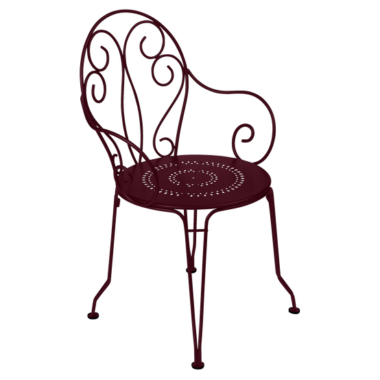 Fermob - Fauteuil de jardin acier cerise noire Montmartre Fermob