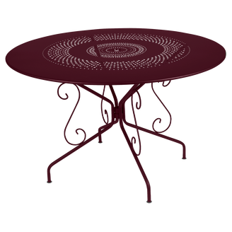 Fermob - Table de jardin ronde acier cerise noire 6 personnes Montmartre Fermob
