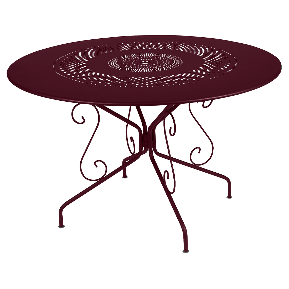 Fermob - Table de jardin ronde acier cerise noire 6 personnes Montmartre Fermob