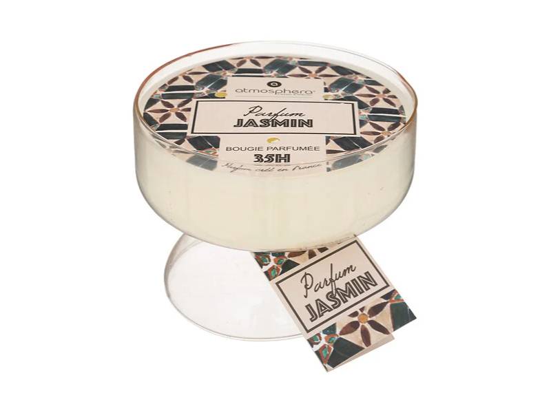 Bougie Parfumée Ali Verre Transparent Jasmin 450 g Ø 13 cm H 10 cm - ATMOSPHERA - Image 7