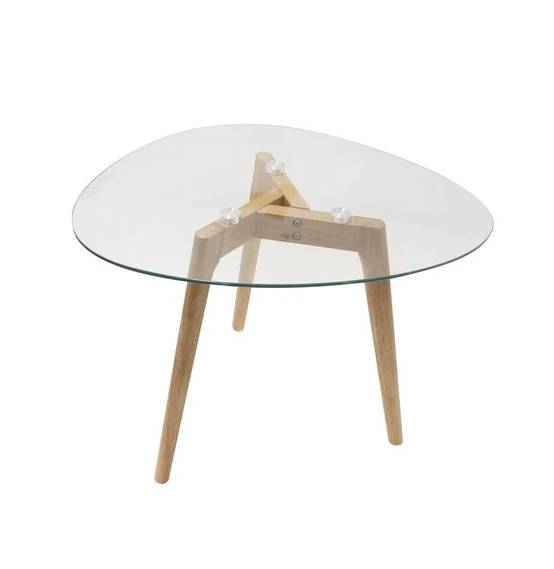 Tables gigognes galets verre trempé transparent L 60 x l 45 x H 43 cm - - Image 8