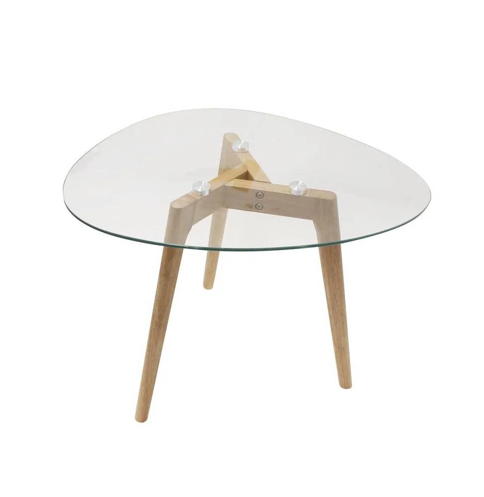 Tables gigognes galets verre trempé transparent L 60 x l 45 x H 43 cm - - Image 8