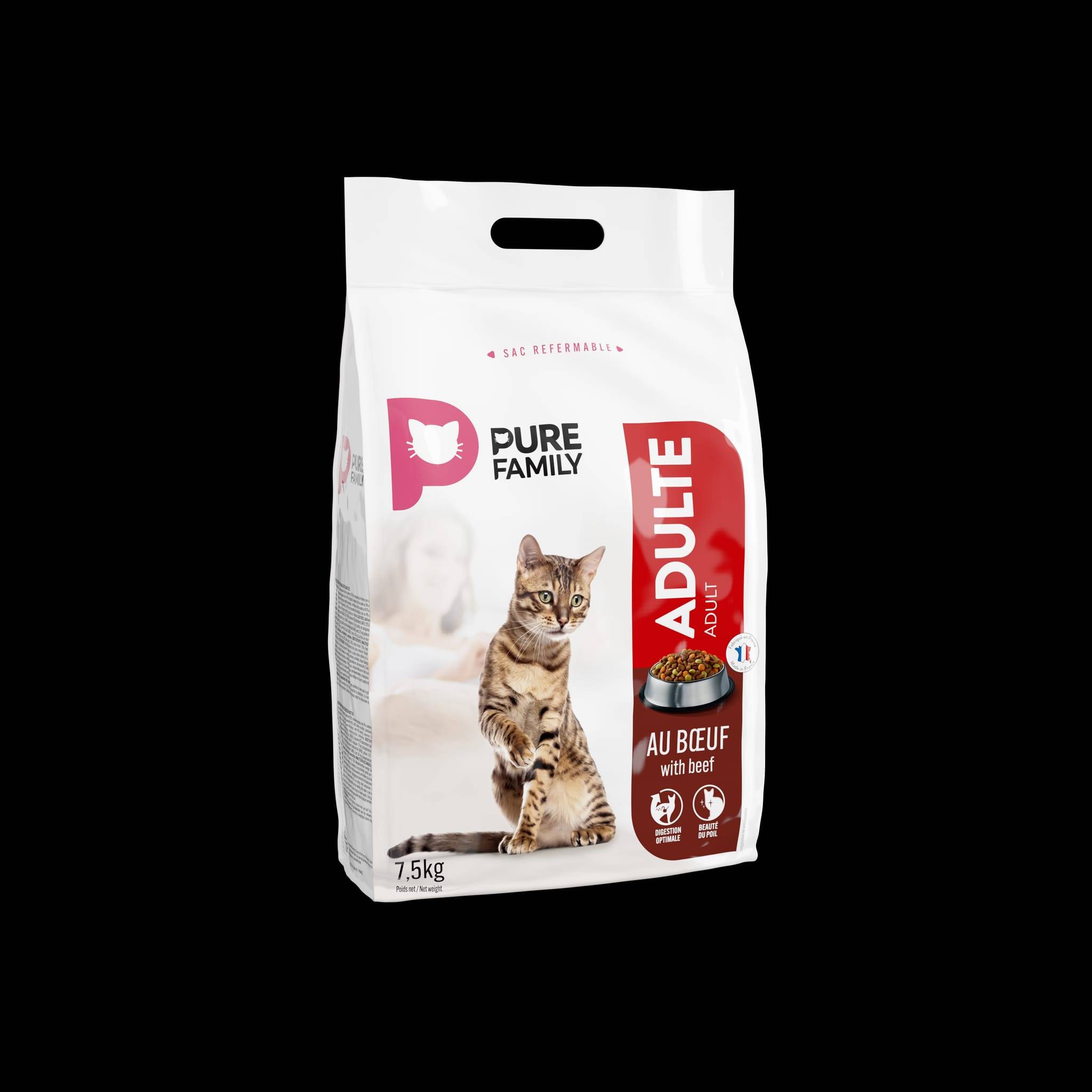 Pure Family - Croquettes chat au bœuf 7,5kg - Pure Family
