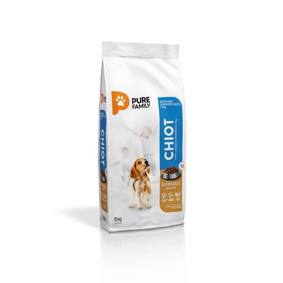 Pure Family - Croquettes chiot moyenne/grande taille volaille 15kg - Pure Family - Image 2