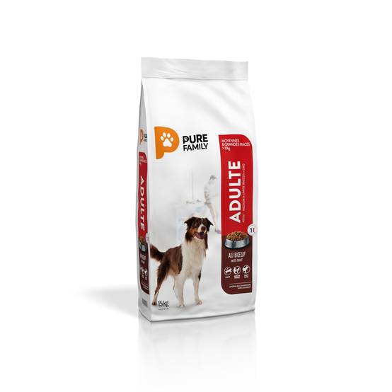 Pure Family - Croquettes chien de moyenne/grande taille boeuf 15kg - Pure Family - Image 2