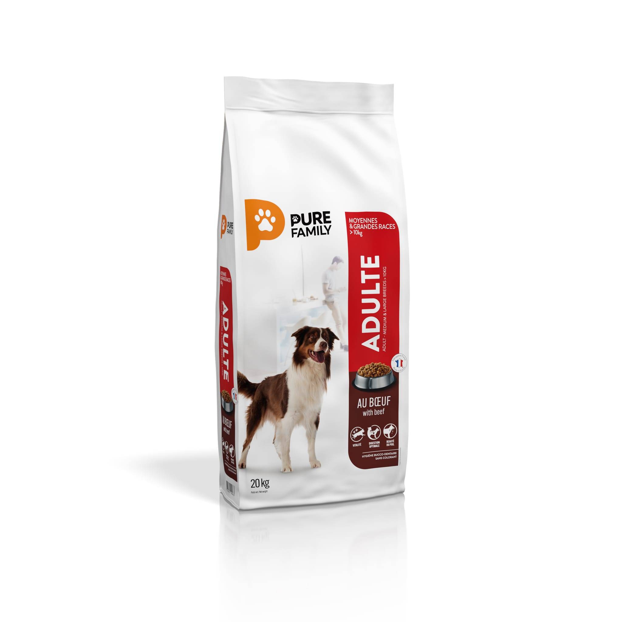 Pure Family - Croquettes chien de moyenne/grande taille boeuf 20kg - Pure Family - Image 4