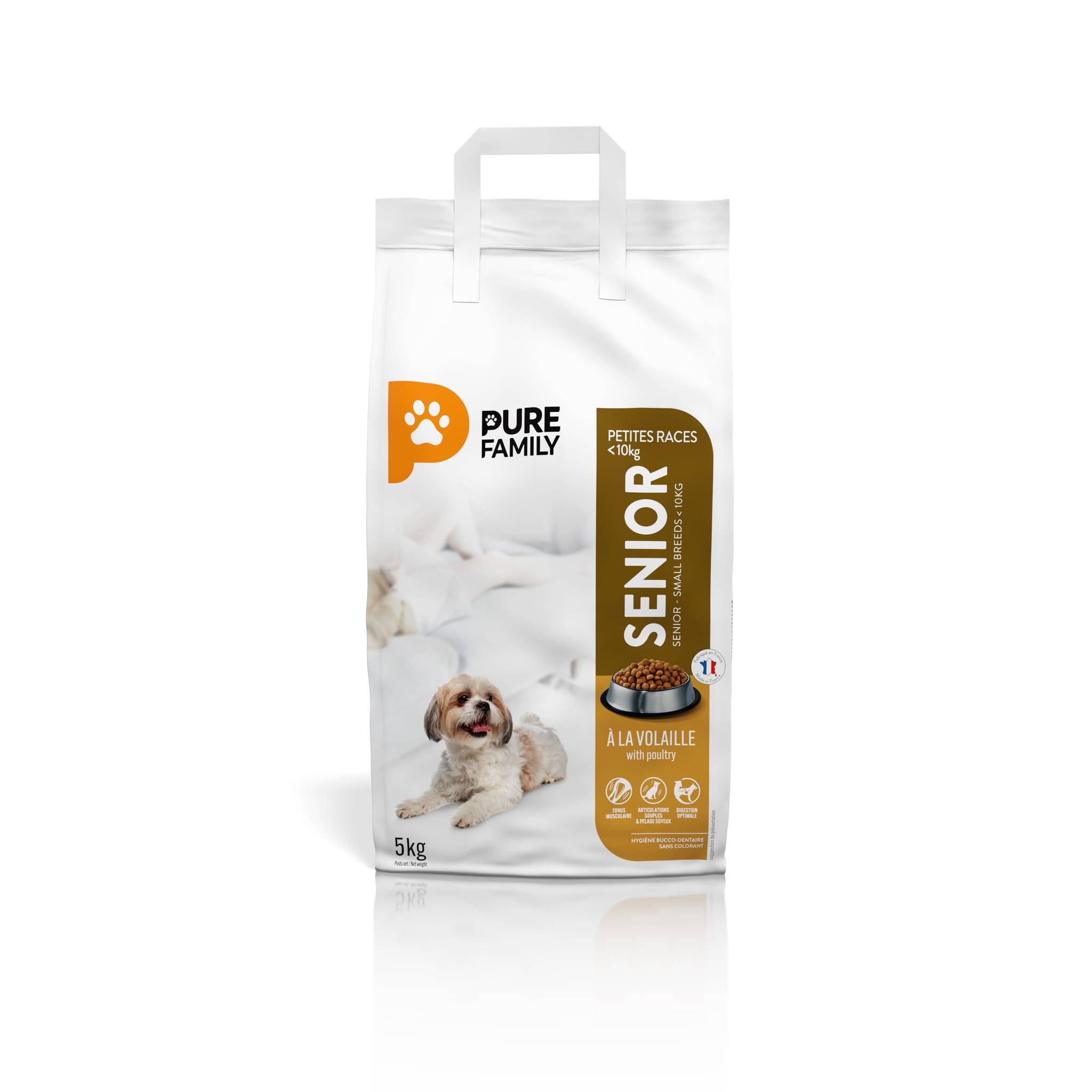 Pure Family - Croquettes chien senior petite taille volaille 5kg - Pure Family