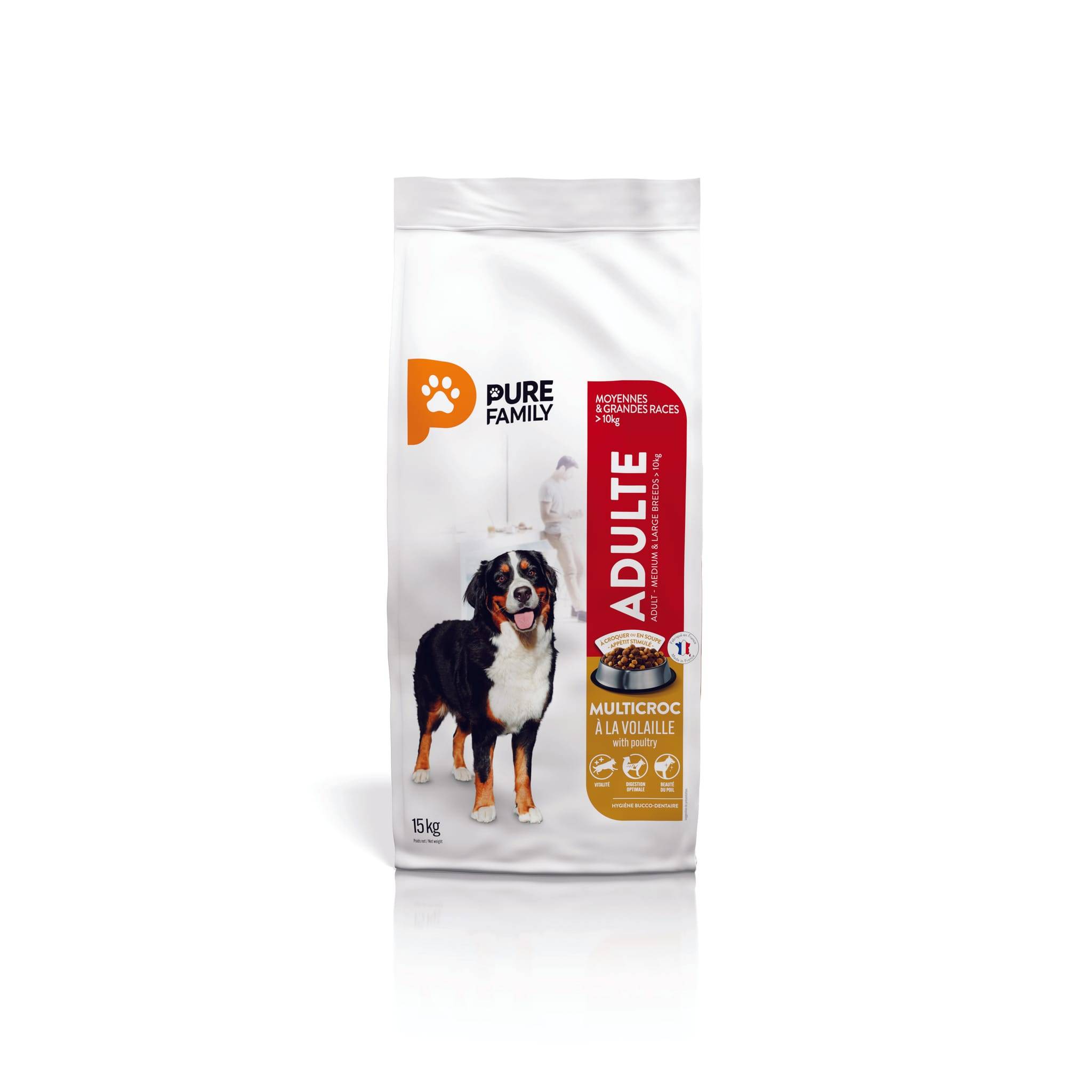 Pure Family - Croquettes pour chien adulte Multicroc 15 kg - PURE FAMILY - Image 1