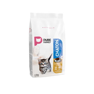 Pure Family - Croquettes chaton à la volaille 1,5kg - Pure Family
