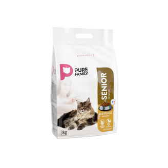Pure Family - Croquettes chat senior à la volaille 3kg - Pure Family