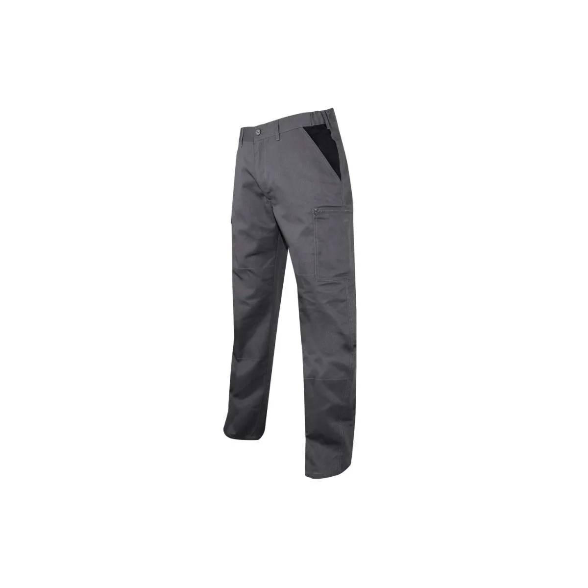 Pantalon de travail multipoches polyester coton gris/noir LMA - Image 4